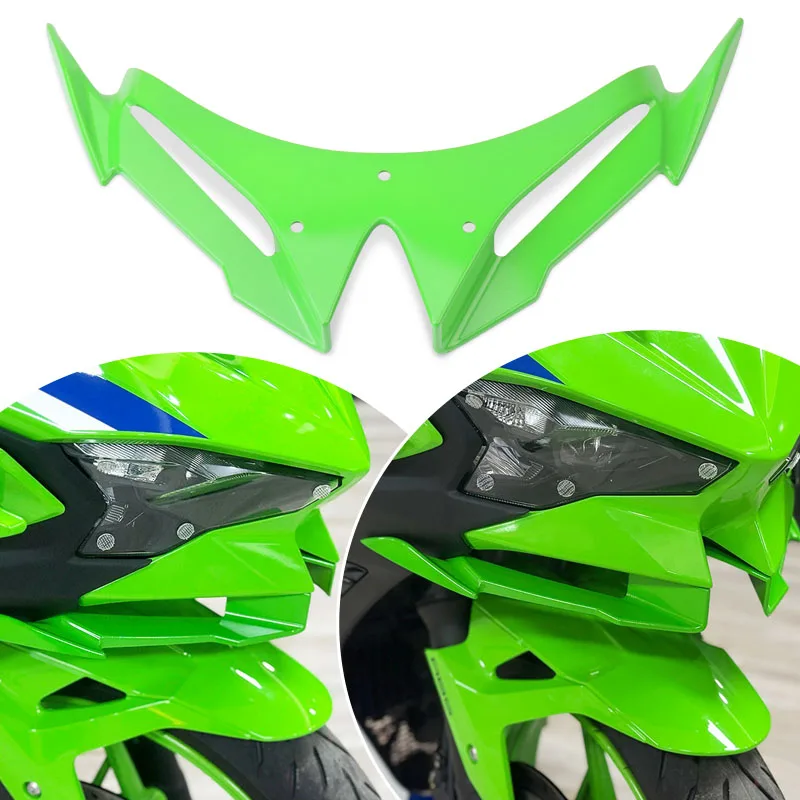 

Motorcycle Front Fairing Aerodynamic Winglet Cover Fixed Wind Wing For NINJA 500 For NINJA500 2024 2025