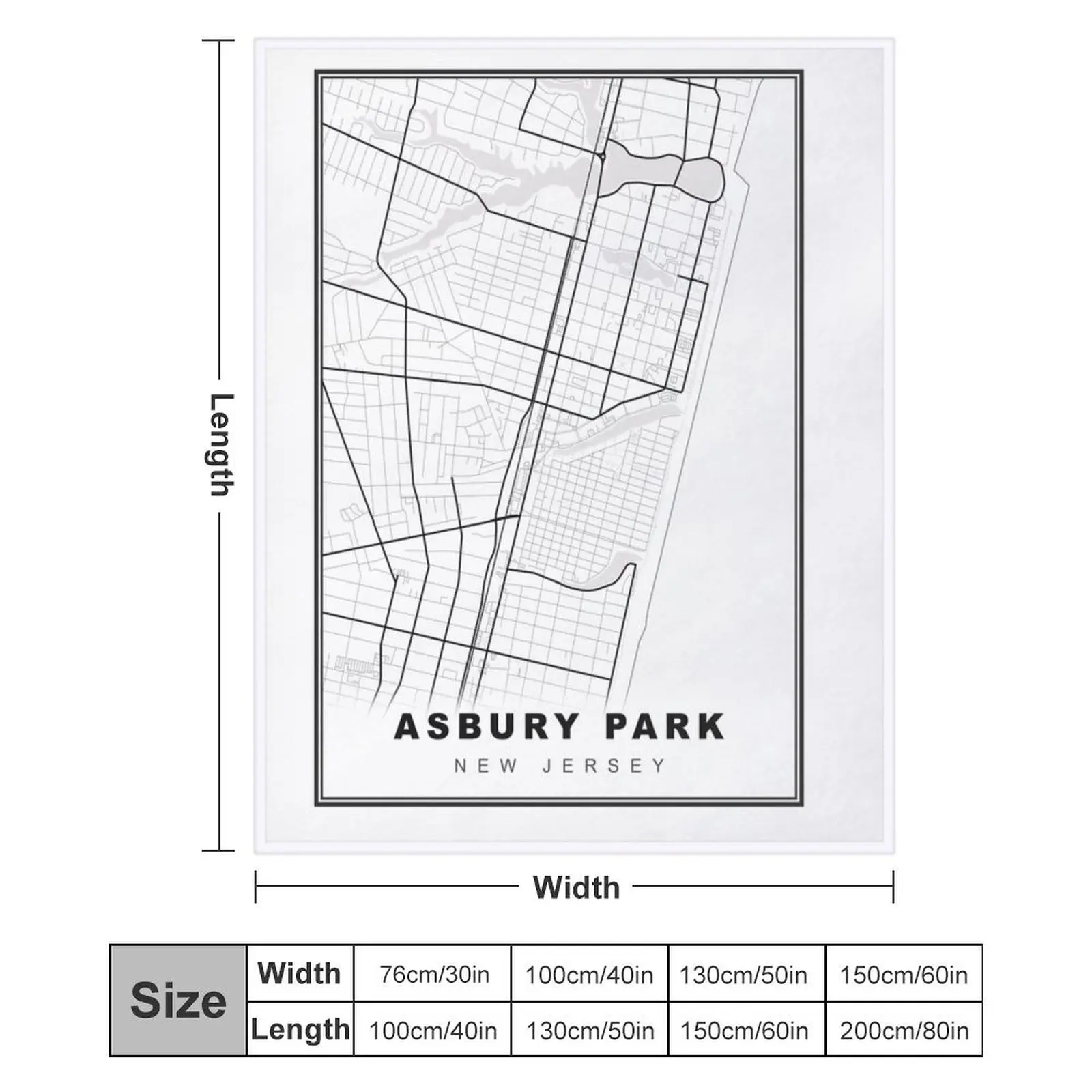 Asbury Park Map Throw Blanket Thermal Comforter For Decorative Sofa Sofa Quilt Blankets