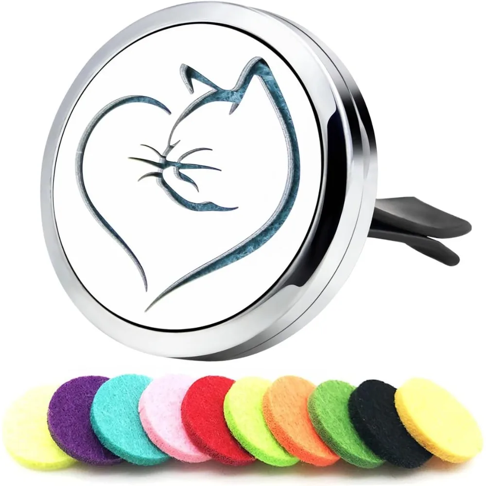 

Автомобильный диффузор с эфирным маслом, вентиляционные зажимы, автомобильный диффузор с изображением кота, ароматерапия, вентиляционный зажим, освежитель воздуха, автомобильные аксессуары для женщин с