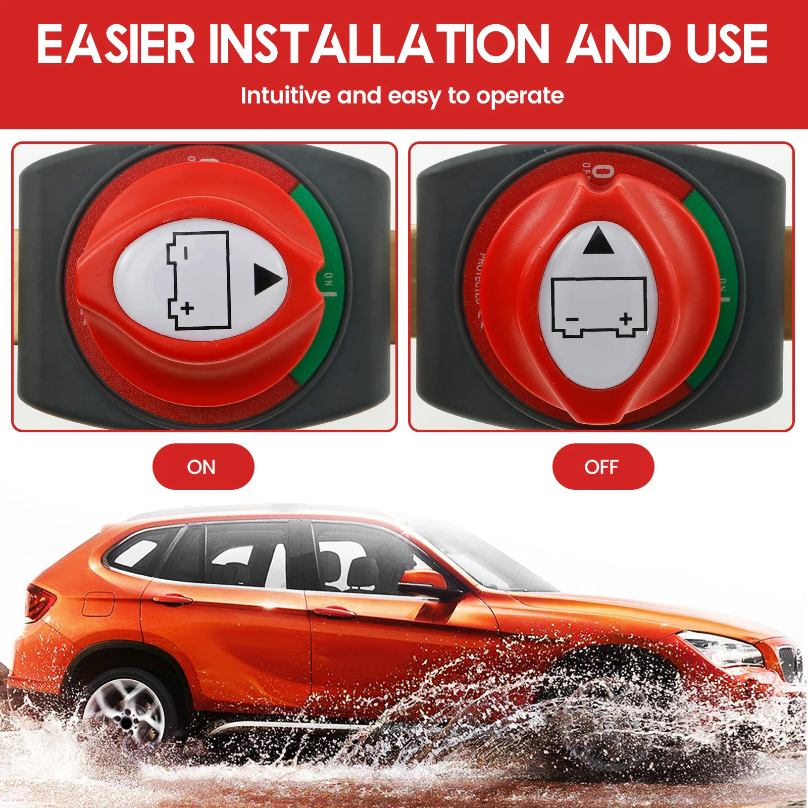 12-48 فولت بطارية مفتاح فصل مقاوم للماء ماستر قطع الطاقة المعزل الثقيلة 12 فولت تشغيل/إيقاف محطات النحاس للسيارات RV قارب #5