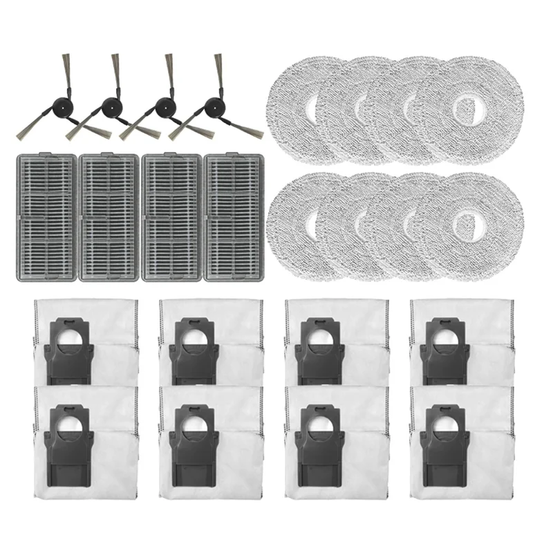 A01V-For Dreame X40 Pro الترا الجانب فرشاة فلتر Hepa ممسحة الملابس خرقة كيس لجميع الغبار روبوت فراغ أجزاء