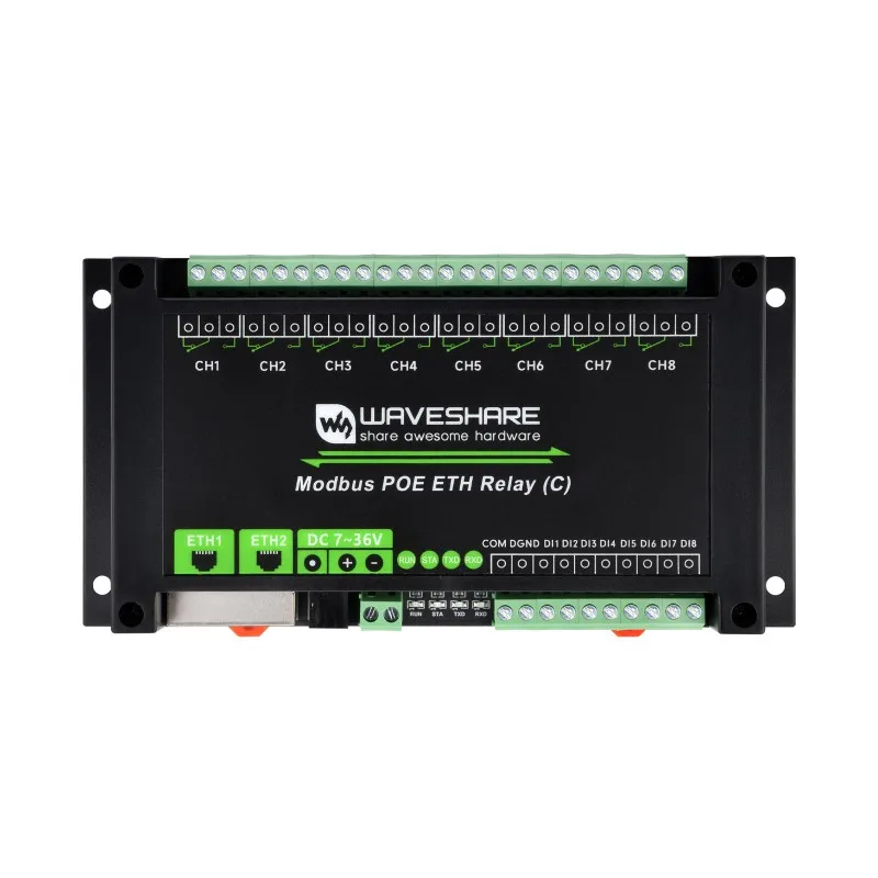 with Digital input Smart Home industry remote control two RJ45 Ethernet Ports 8 ch Relay Module (C) Modbus RTU PoE Power Supply
