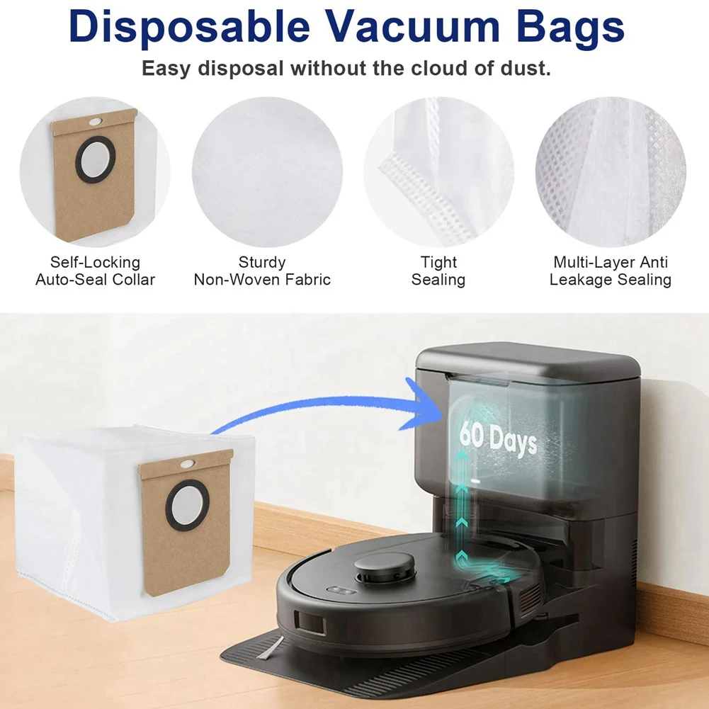 طقم ملحقات مكون من 13 قطعة لسلسلة Eufy Robot Vacuum Cleaner L50/L60، بما في ذلك الفرش والمرشحات وأكياس الغبار