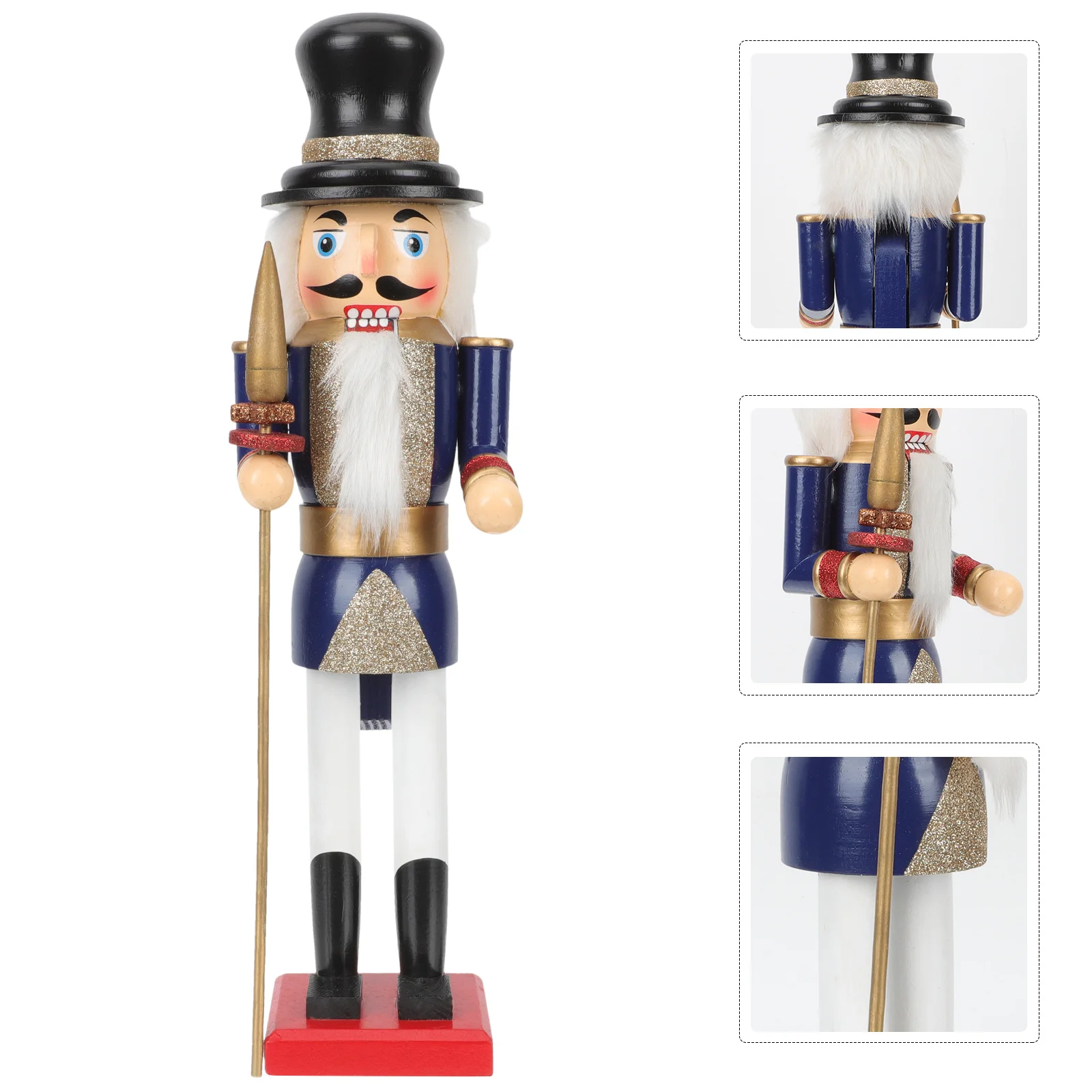 

1pc Wooden Nutcracker Decoration Holiday Festival Ornament Home Tabletop Decor Craft Wedding Gift Desktop Figure