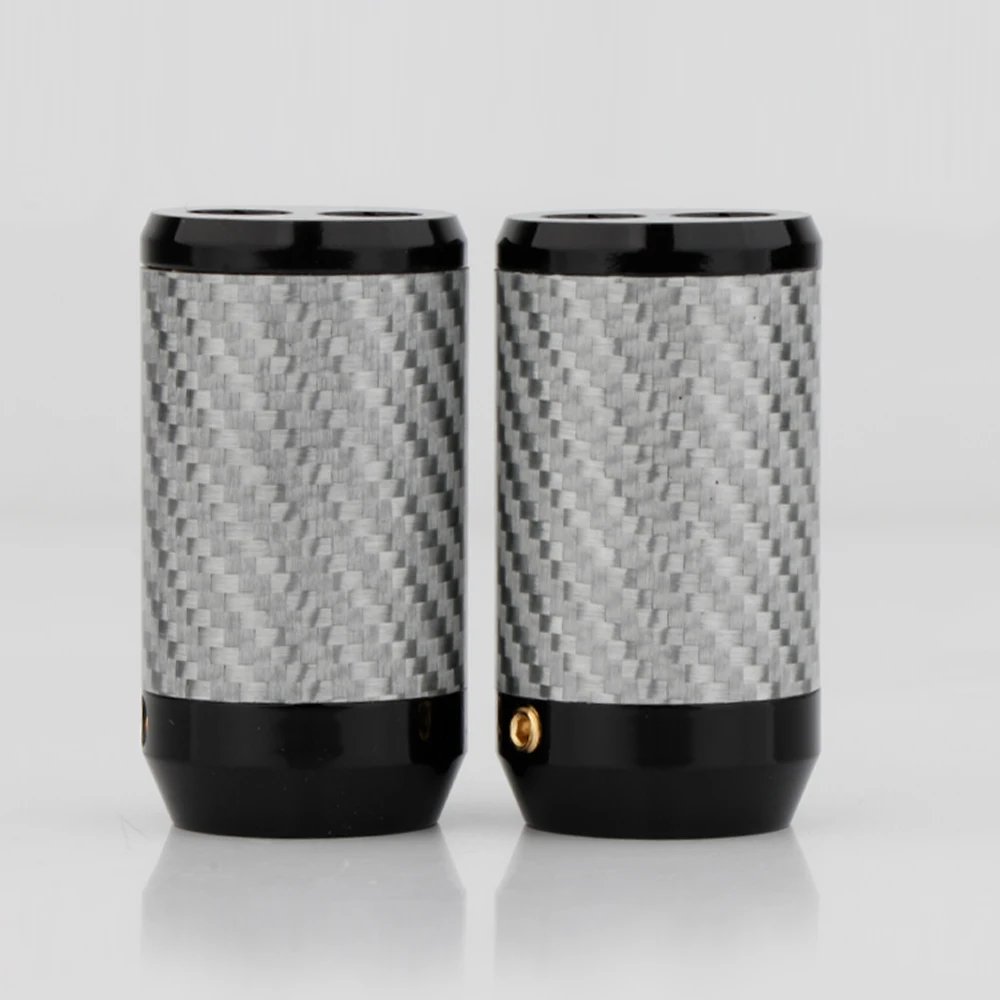 4PCS AL1608 Hifi White Carbon Fiber 1 to 2 Pants Boot Y Splitter Speaker Audio Cable Wire Pant