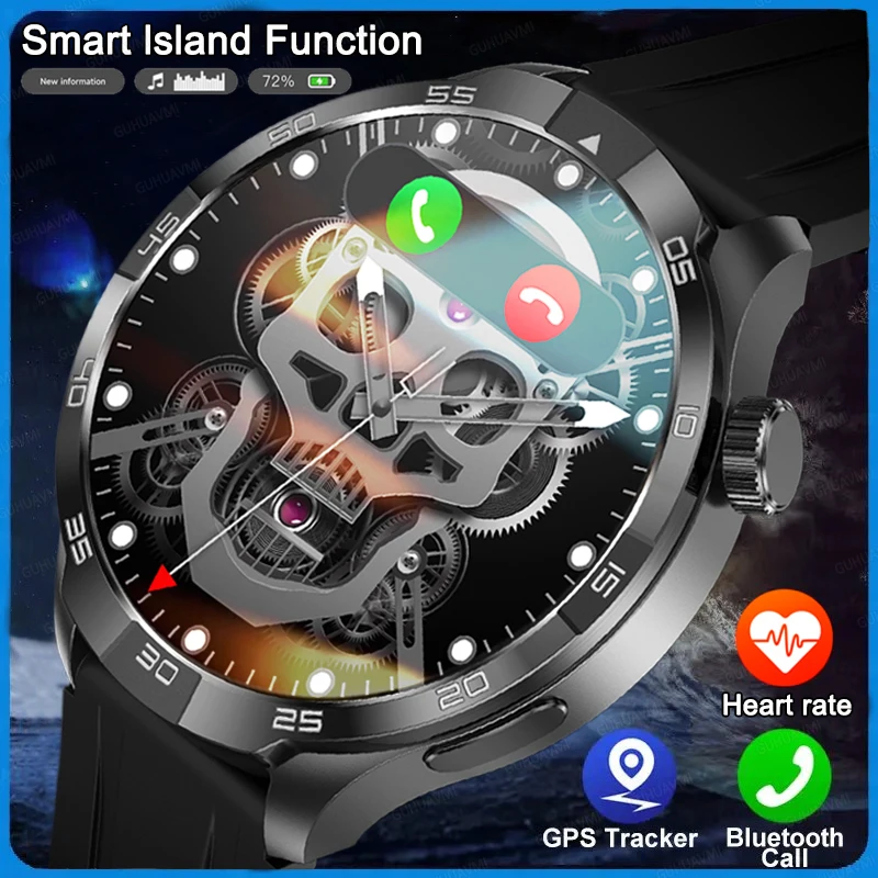 2024 New For Huawei 1.85 inch Smart Watch Men Rugged Military Bluetooth Call GPS Track Wireless charging waterproof Smart Watch