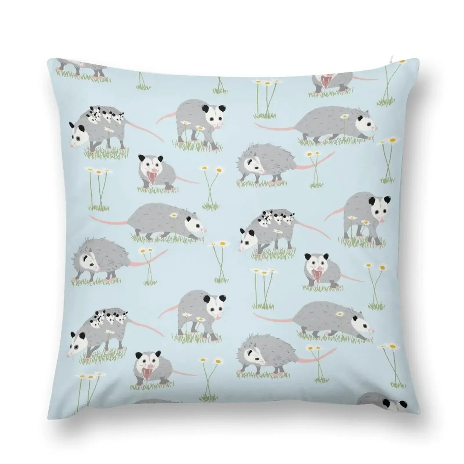 

Opossums and Daisies Throw Pillow pillow cover christmas Luxury Sofa Cushions Christmas Throw Pillows Covers pillow