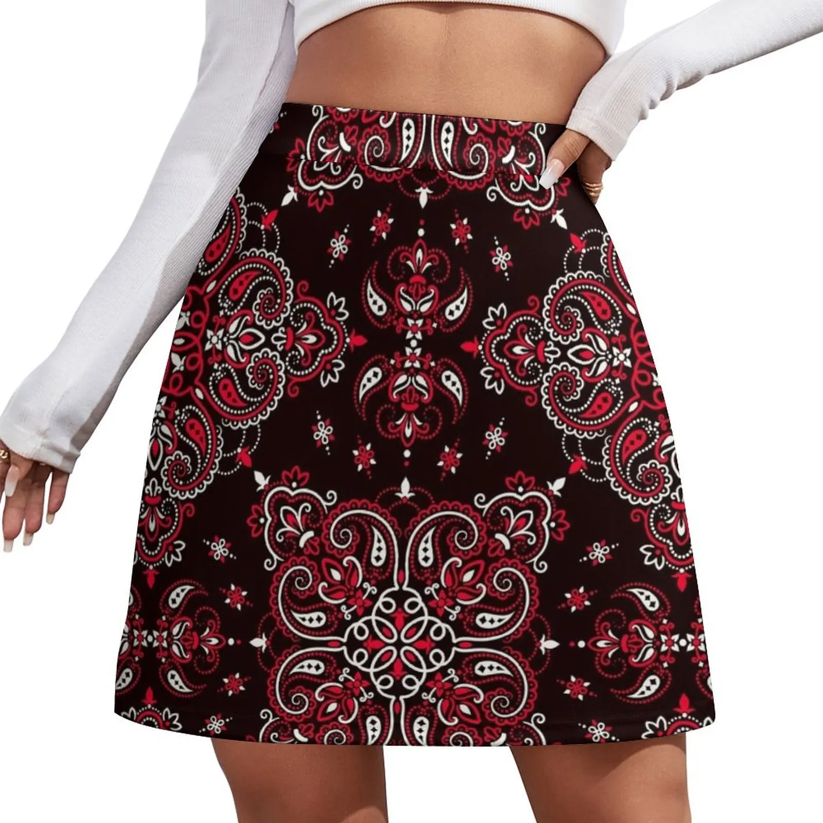 Bandana style print Mini Skirt Clothing women's clothing trend 2024 women's summer dress 2024 women's clothing korea stylish