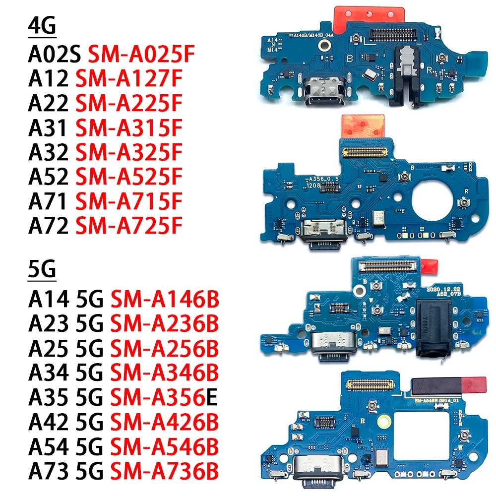 

USB Charging Port Dock Connector Flex Cable Board For Samsung A32 A52 A22 A72 A12 A02S A31 A71 A34 A52 A14 A23 A73 A25 A42 A35