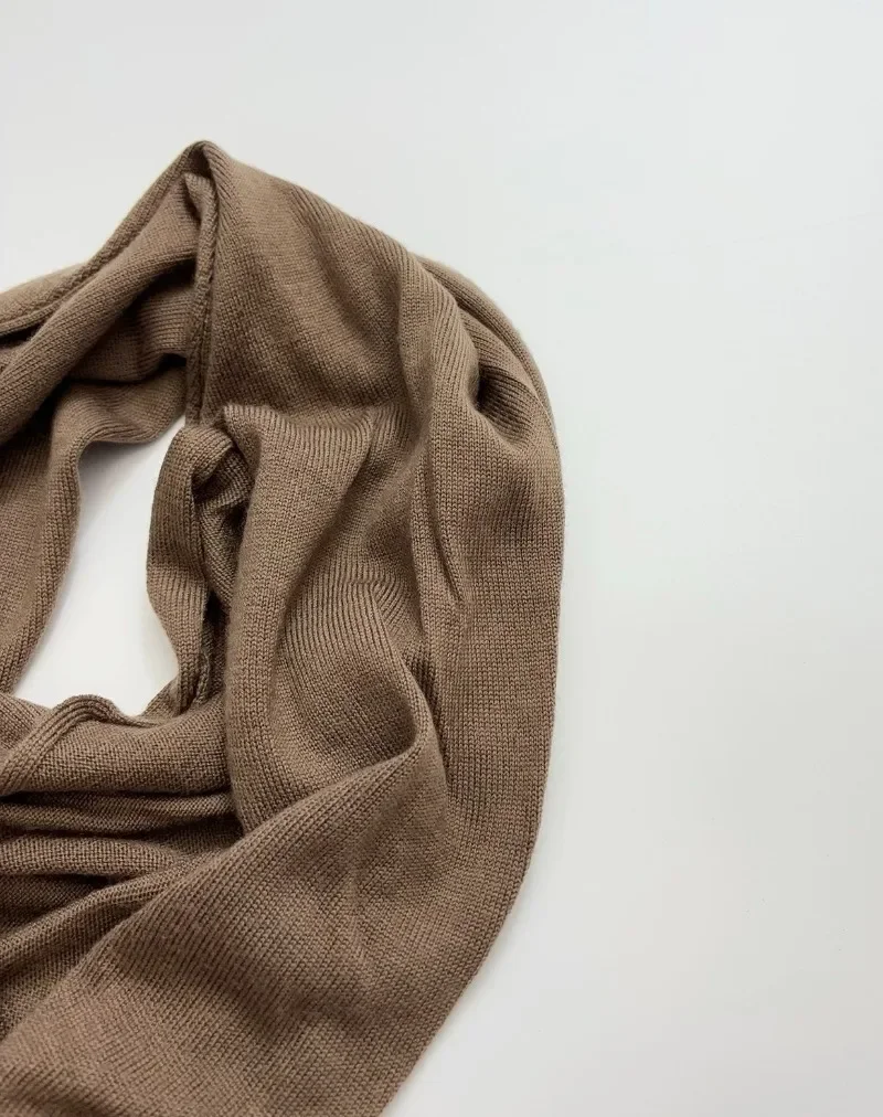 Winter Wool Curled Triangle Scarf for Women