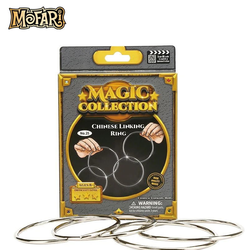 

Magic Tricks Magical Rings Classic Linking Iron Hoops Funny Toys Close-Up Props for Beginner Magicians Children