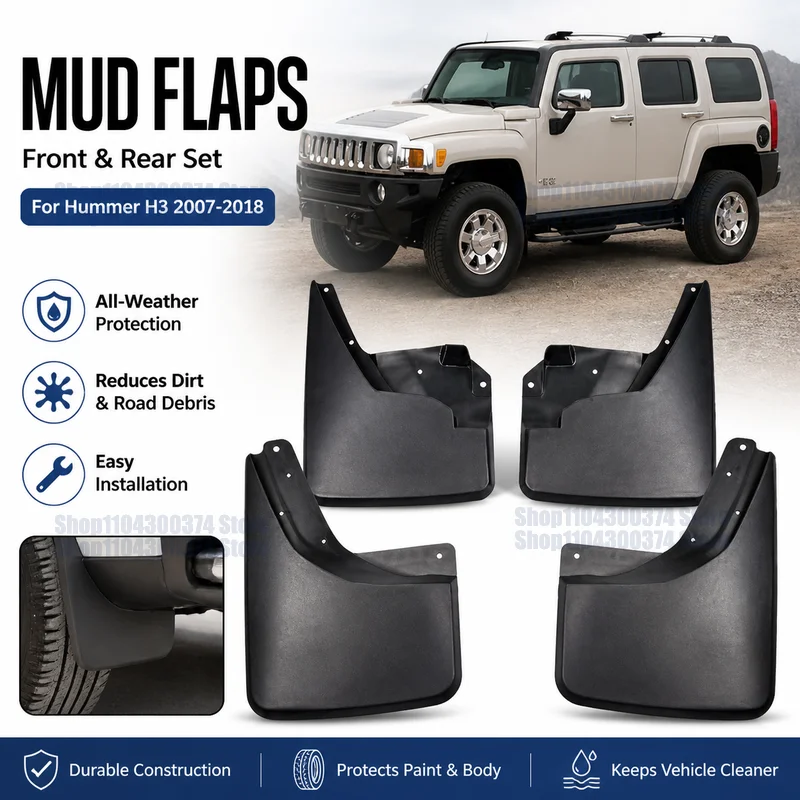 Mud Flaps for Hummer H3 2007-2018  Mudflap Front Rear Fender Anti-splash Mudguards Guard Splash Car Accessories