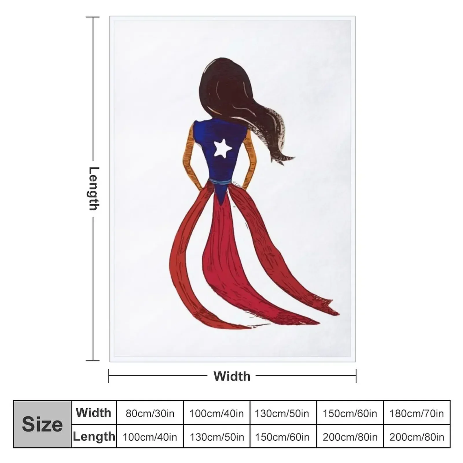 Ni?a Boricua | Boricua Girl Throw Blanket Custom Thin Stuffeds Soft Plush Plaid Flannels Weighted Blankets