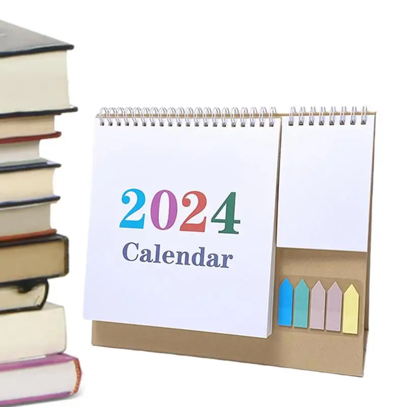 2024 Calendar Desk Small Office Calendar Paper Desktop Calendars English Table Decor Daily Adornment Planner