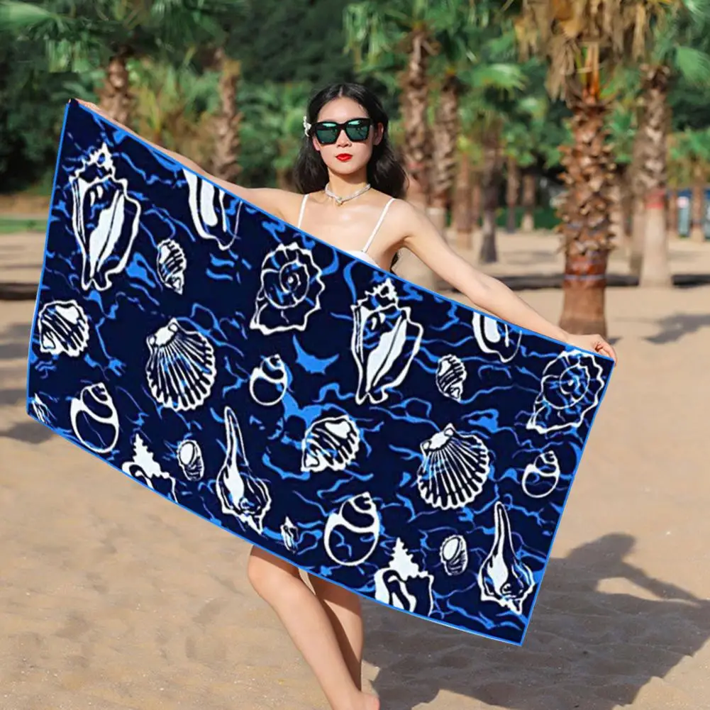 Printed Beach Towel Oversized Microfiber Beach Towels Double-sided Super Soft Highly Absorbent Prints for Fast Drying Swimming