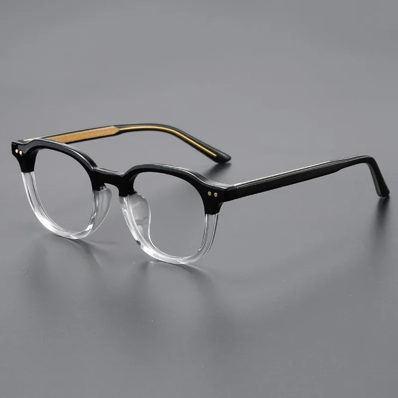 

Retro Riveted Women Face-enhancing Natural Beauty Wonder Anti-blue Light Color-changing Plate Glasses Frame Men Anti-fog Lenses