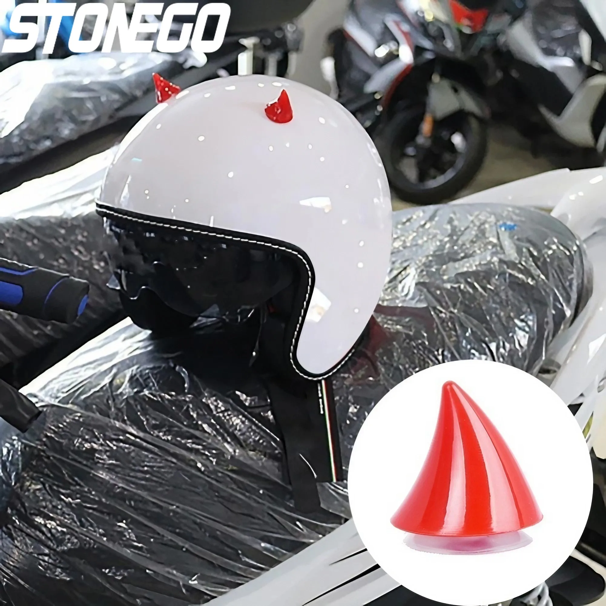 

Motorcycle Helmet Devil Horns Silicone Sucker Decoration Accessories for Motocross Riding Gear Headwear
