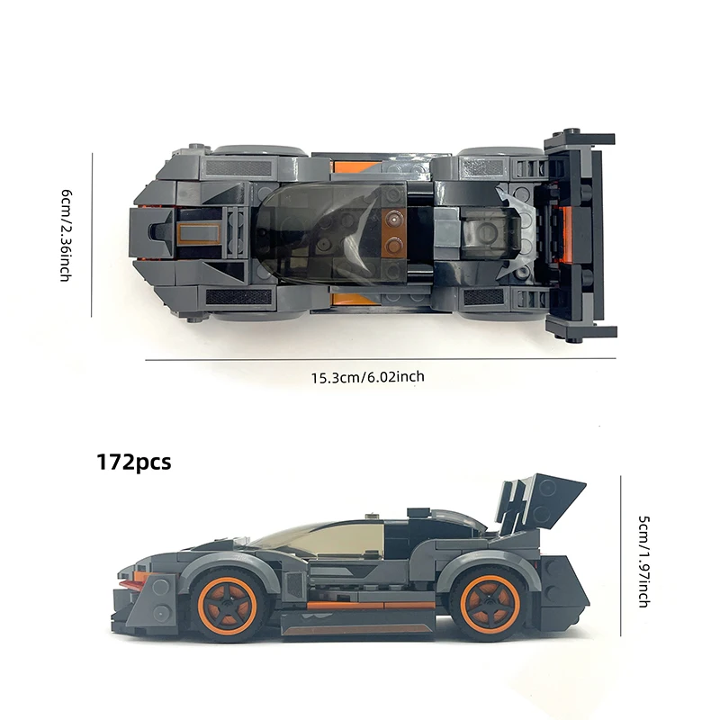 Super Racing bouwstenen bakstenen speelgoedset sportwagen creatieve liefhebbers en kinderornamenten kerstverjaardagscadeau
