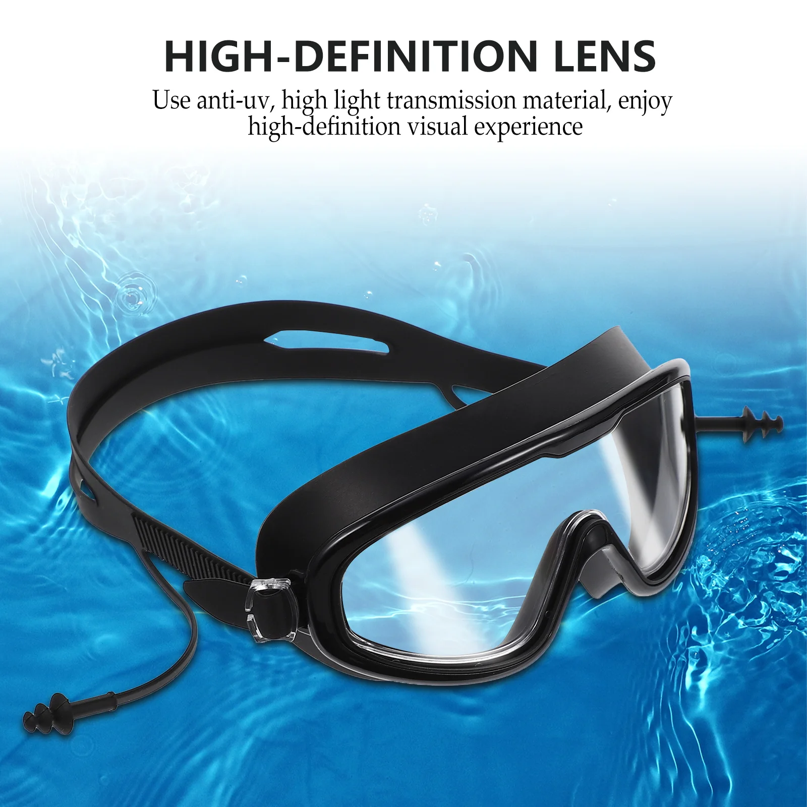 

Swimming Glasses Adult Waterproof Anti fog Swim Goggles High Definition Wide Angle Lens UV Protection Comfortable Silicone PC