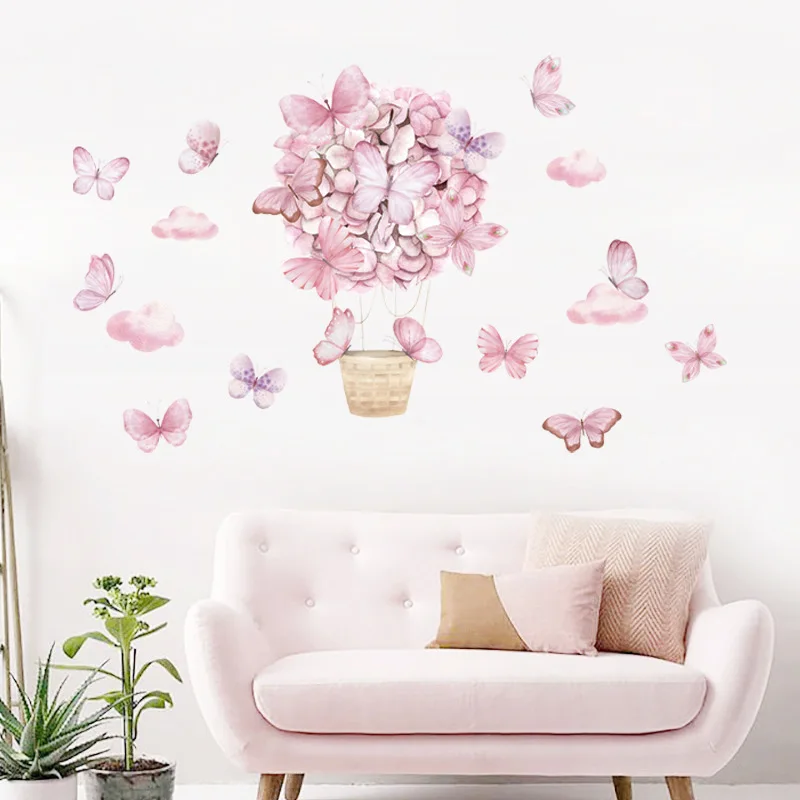 17pcs Watercolor Butterfly Wall Stickers for Girls Room Kids Bedroom Wall Decals Living Room Baby Nursery Room Decor Wallpaper