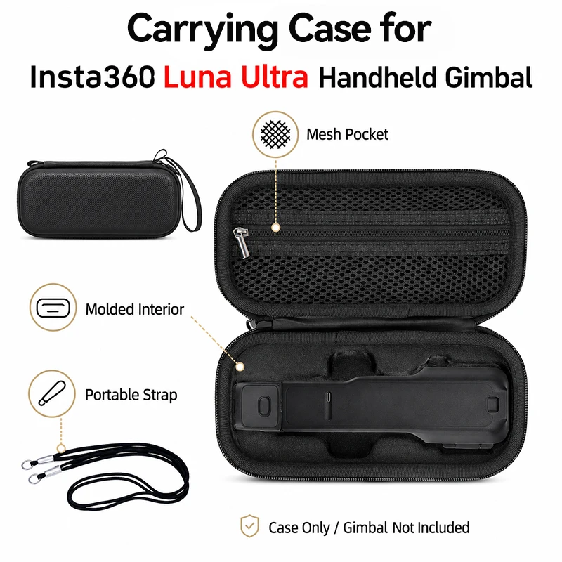 Mini-Tragetasche für Insta 360 Luna Ultra, Aufbewahrungsbox für Reisen, tragbare Schutztasche mit Trageband, Kamerazubehör