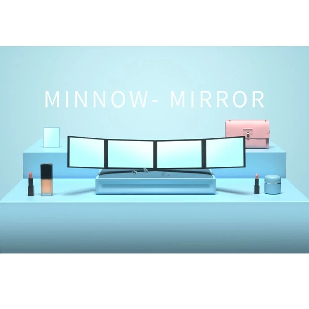 مرآة قابلة للتعديل قابلة للطي لتصفيف الشعر الذاتي ، مرآة 4 طرق ، دوران من الدرجة ، طية صغيرة محمولة ، مرآة حلاقة ، أدوات مكياج