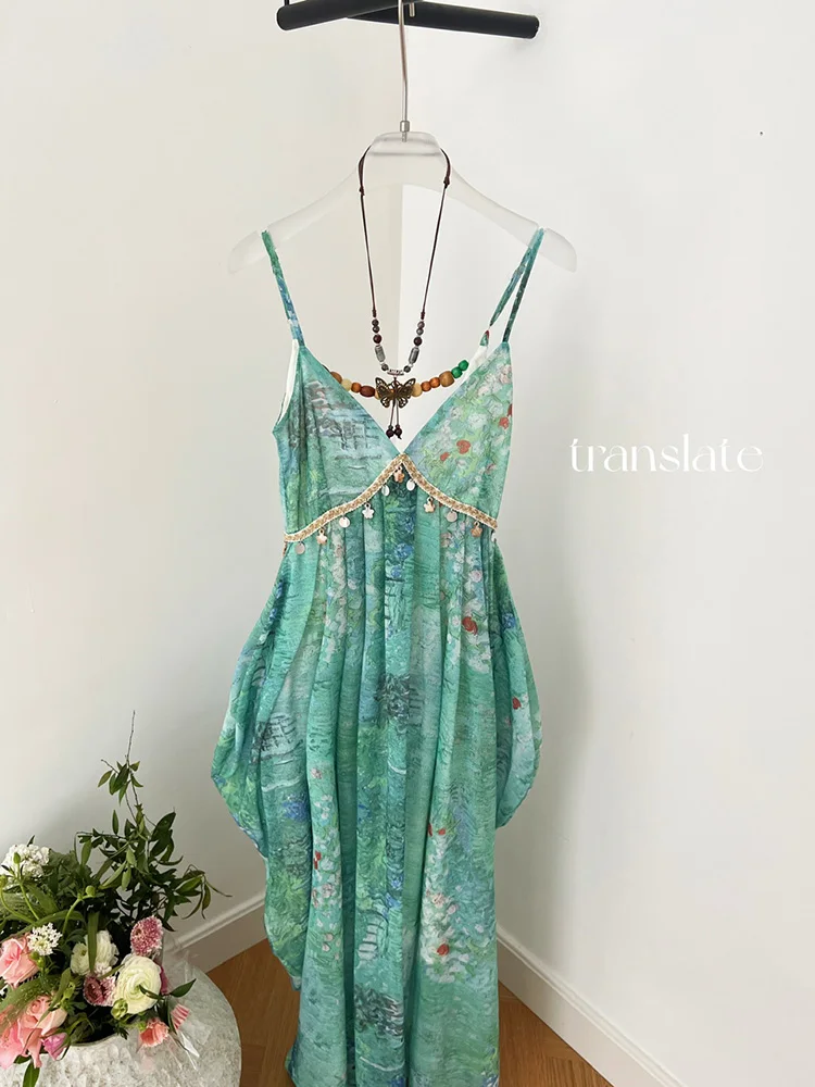 Women Summer Dress Korean Version Temperament Fairy High Street Elegant Sexy Backless Sequined Suspender Vestidos DS131