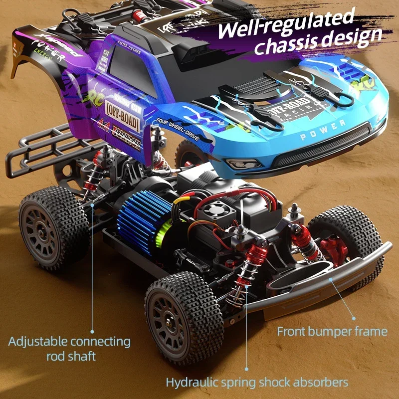 JJRC Q130 1:16 70 KM/H 4WD RC Auto met Licht Borstelloze Motor Afstandsbediening Auto Hoge Snelheid Drift Monster Truck volwassenen Kinderen Speelgoed