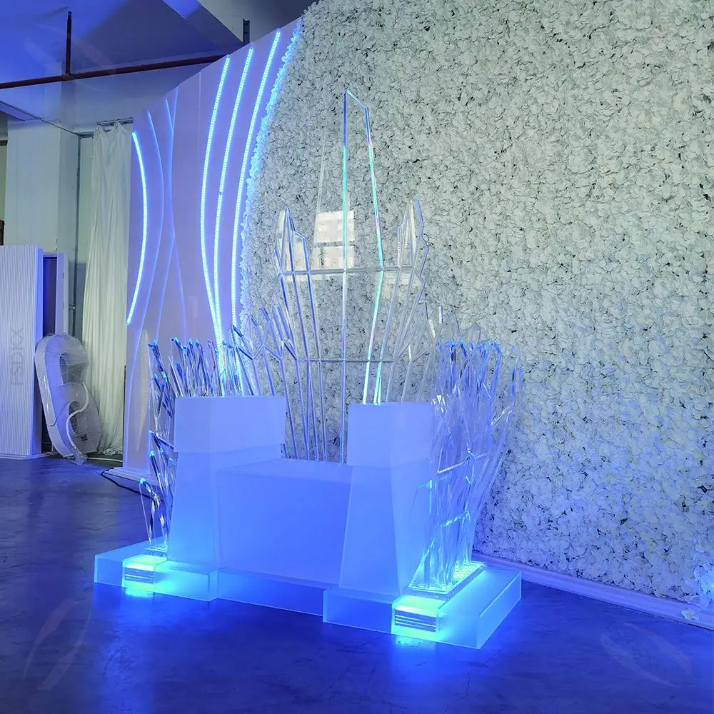 Hot Sale Acrylic Dining Room Modern Dining Chair King Any Queen Wedding High Back Clear Acrylic Throne Royal Chair for Wedding