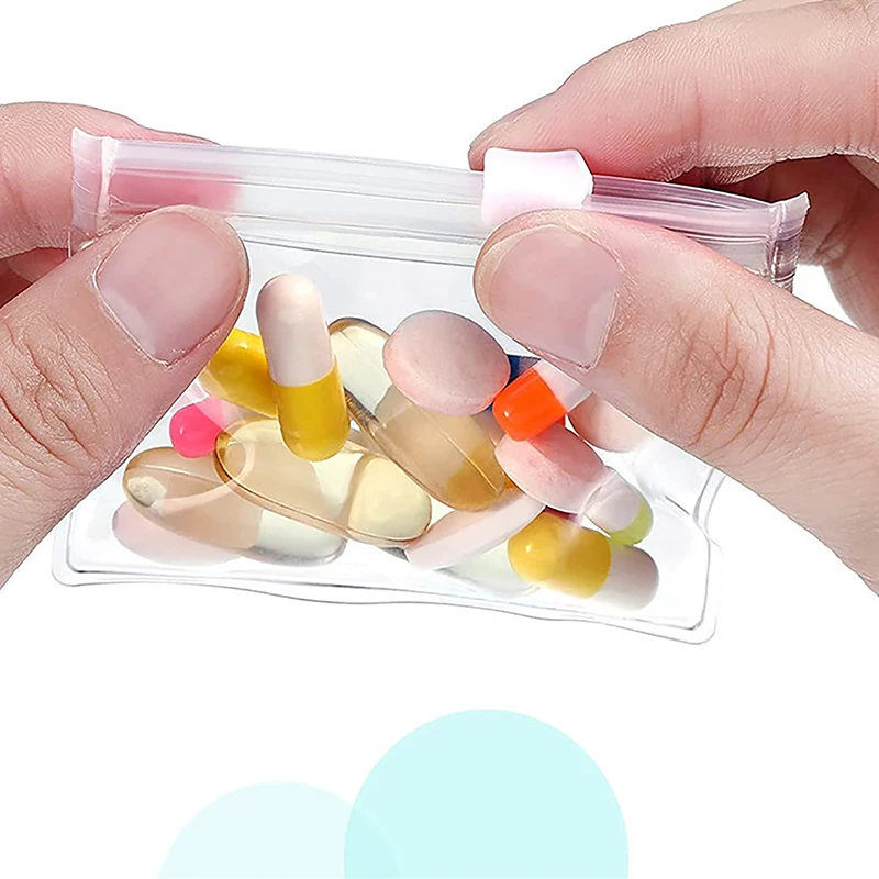 Pill Pouch Bags Zippered Pill Pouch Reusable Pill Bags Clear Plastic Pill Bags Self Sealing Travel Medicine Organizer Storage