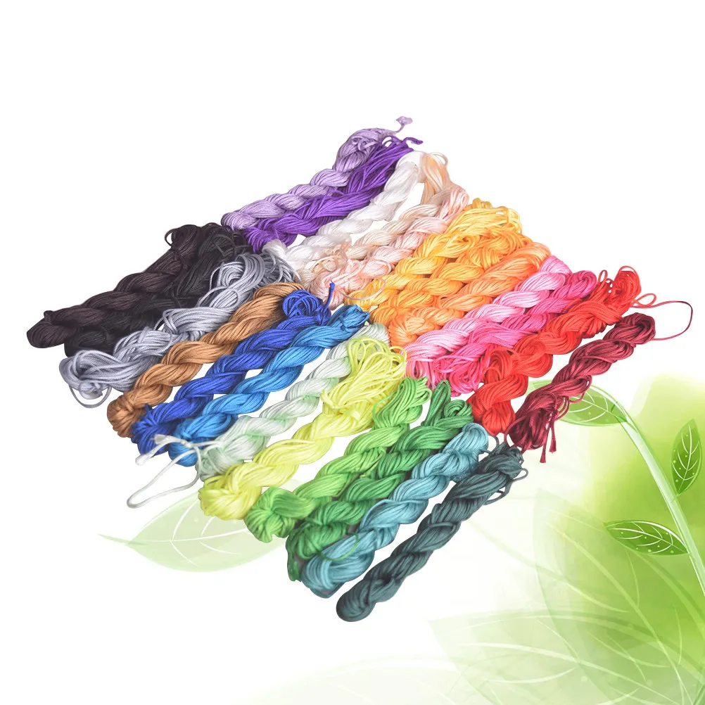 20 Rolls Random Color Jade Line Thread for DIY Bracelet Necklace Crafting Tassel Ring Wrapping Chinese Knot Micro Macrame