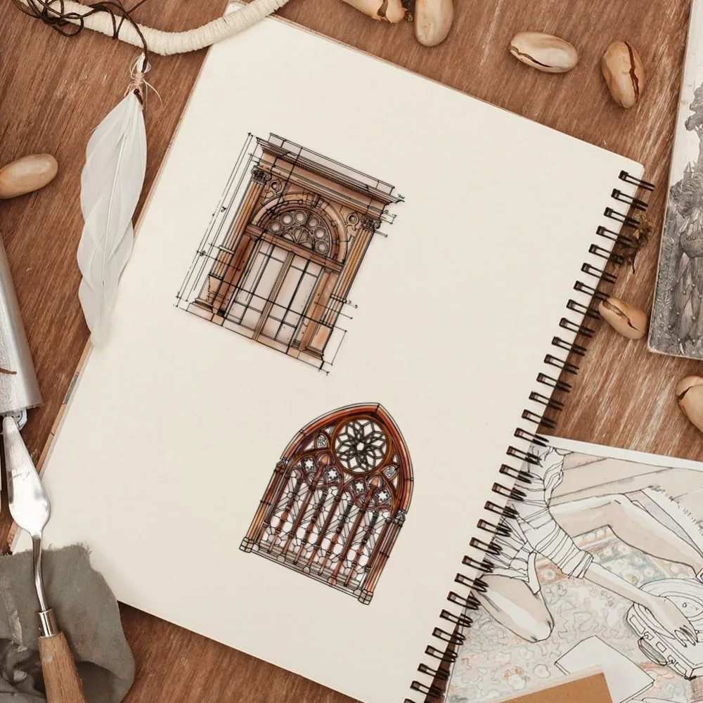 خمر المعماري واضح Stamps ويندوز خلفية سيليكون واضح ختم الأختام أعمدة طوابع شفافة DIY بها بنفسك سكرابوكينغ