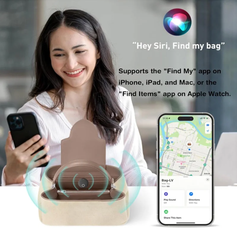 Mini Smart Bluetooth Tag GPS Tracker Anti-lose Reminder Device Sound Locate for Apple Find My APP Seniors Kids Finder Locator