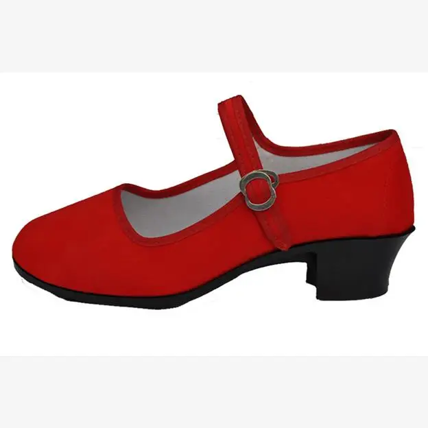 Zapatos de Baile Tradicionales para Mujer, Bordados, de Terciopelo, Tacón Bajo, para Baile de Salón, Ceremonia, Cómodos y Cas...