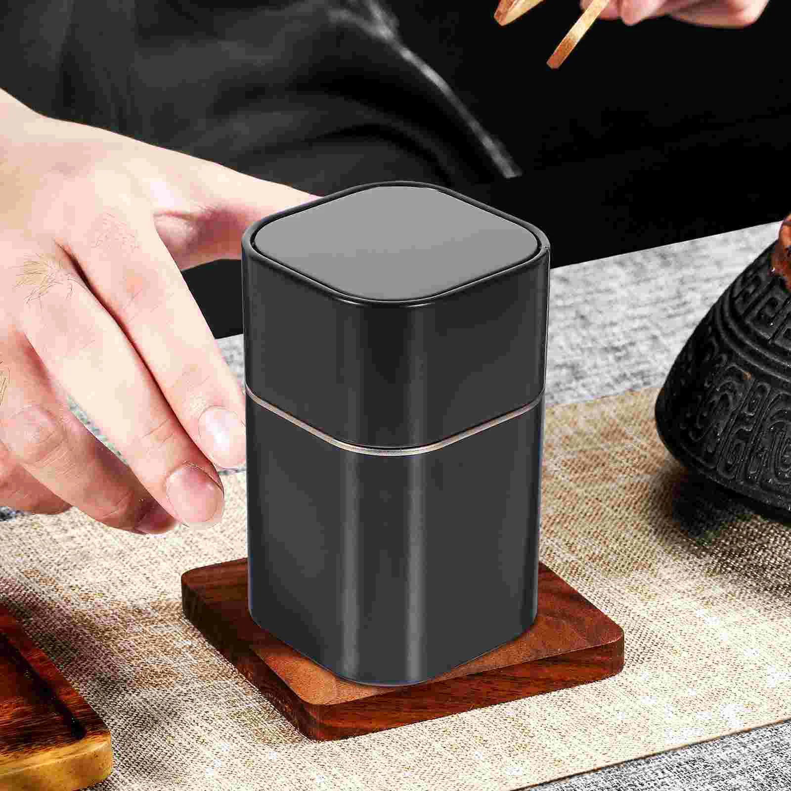 ふた付きお茶缶、ブリキの四角い容器、収納缶、シュガーキャニスター、オフィスジャー、金属乾燥食品、2個