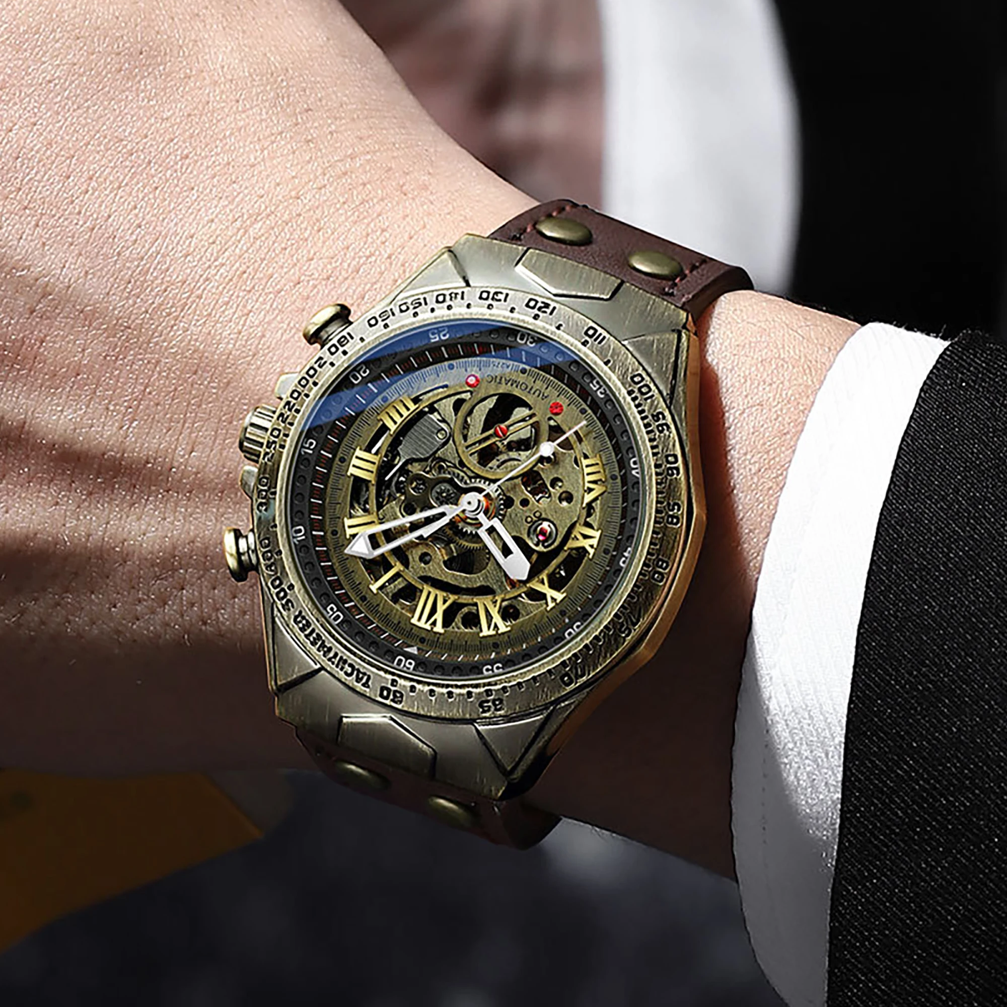 BINBOND Vintage Mechanisch Her - Skeleton Automatic Watch Luxury Tourbillon recensie en prijs
