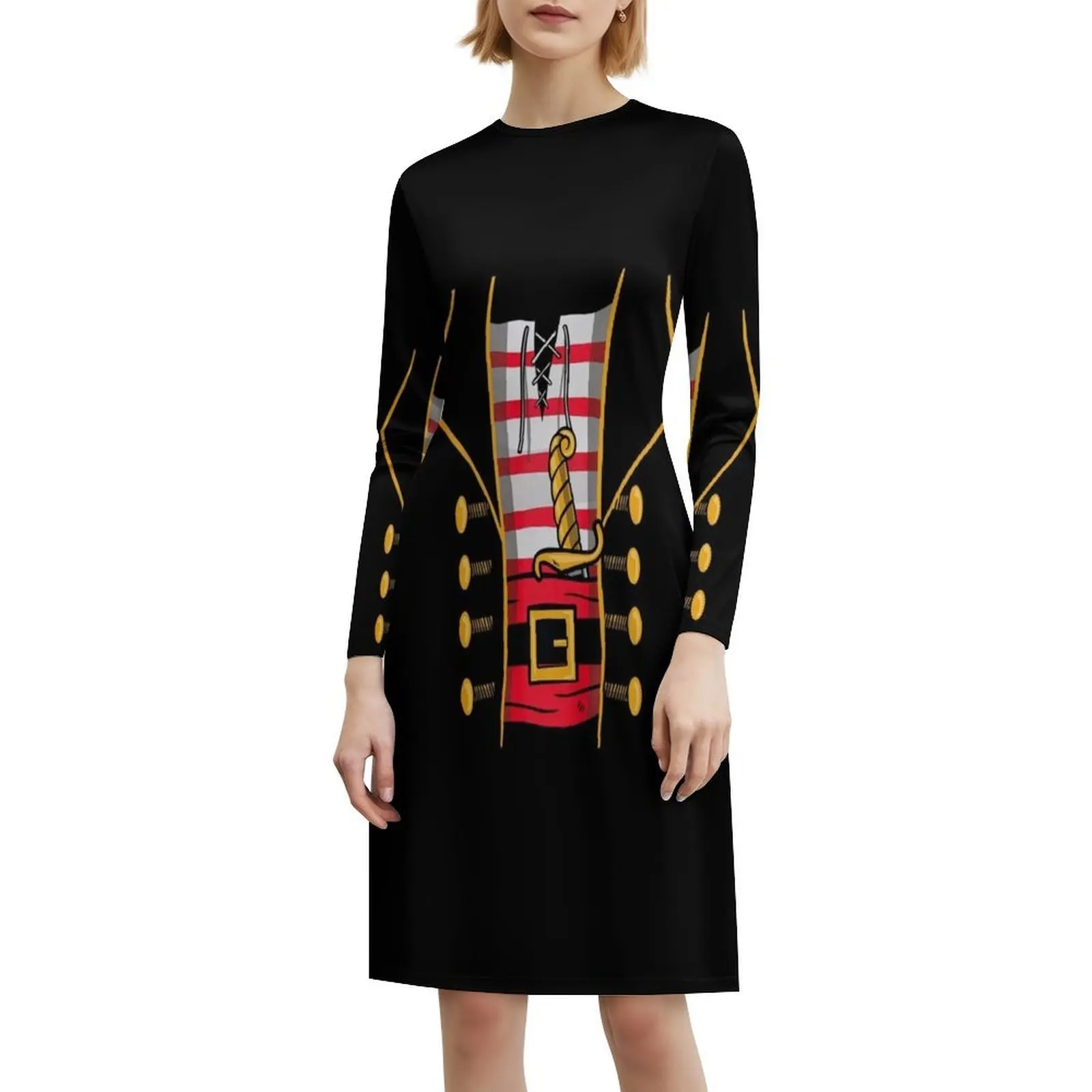 القراصنة القرصان مضحك هالوين نمط Preppy فستان قصير للنساء ألف خط فضفاض صالح فستان يوم غير رسمي القراصنة هالوين هالوين #6