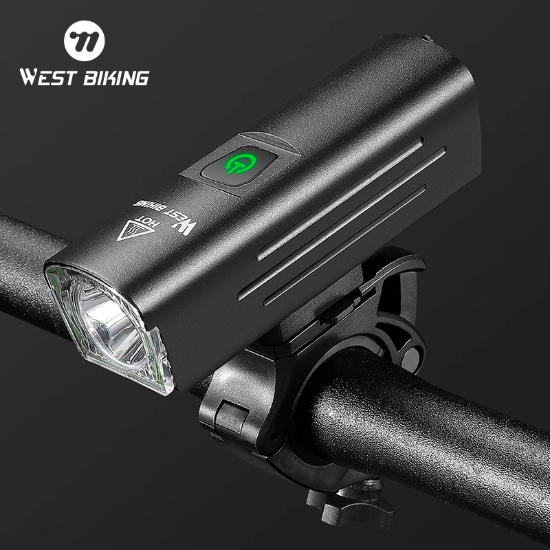 

WEST BIKING Bike Front Light Rechargeable 4500mAh Bicycle LED Waterproof MTB Bicycle Headlight Flashlight Cycling Accessories