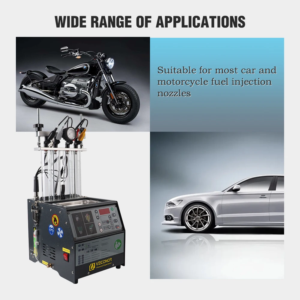 Fuel Injector Tester Cleaning Machine Injector Ultrasonic Cleaner 4-Cylinders