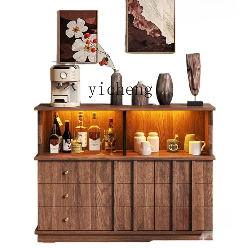 

walnut solid wood wine cabinet small living room wall display cabinet exquisite red Baijiu storage