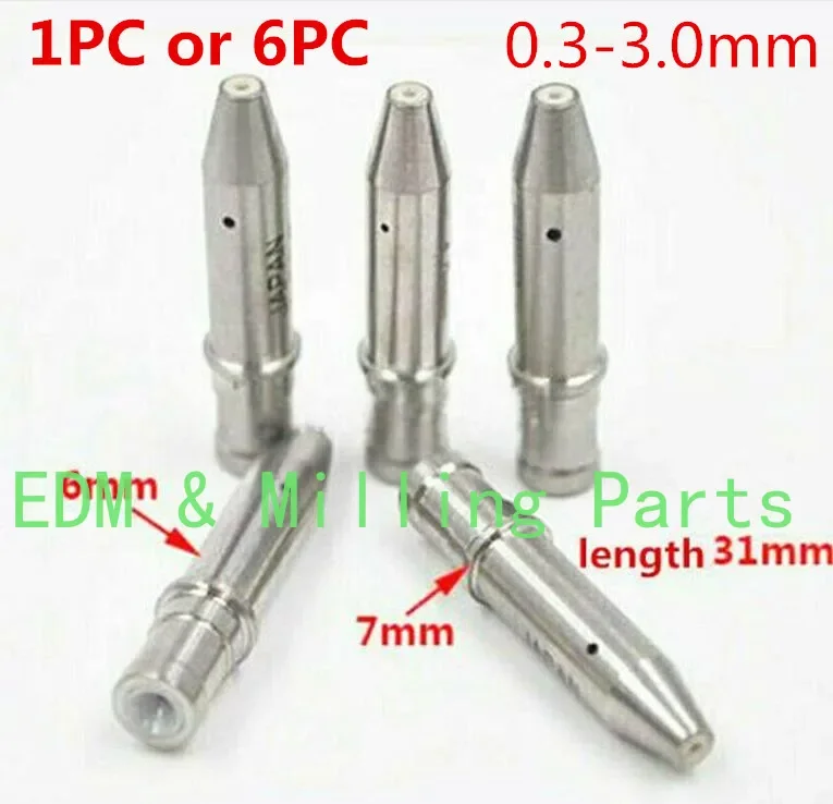 

1PC/6PC Wire EDM Drill /Puncher Machine Pipe White Ceramic Guide 31x7x6x5x6mm 0.3-3.0mm For CNC Machine Service