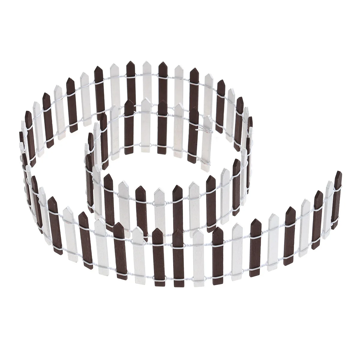 Mini valla de troncos de madera, decoración de jardín artesanal para jardín de hadas, árbol de Navidad, micropaisaje, Mini casa, bonsái, café blanco