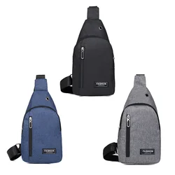 Versatile Fashion Casual Nylon Wear-resistant Multifunctional Zipper MEN'S Chest Bag Crossbody Bag for Outdoor Travel