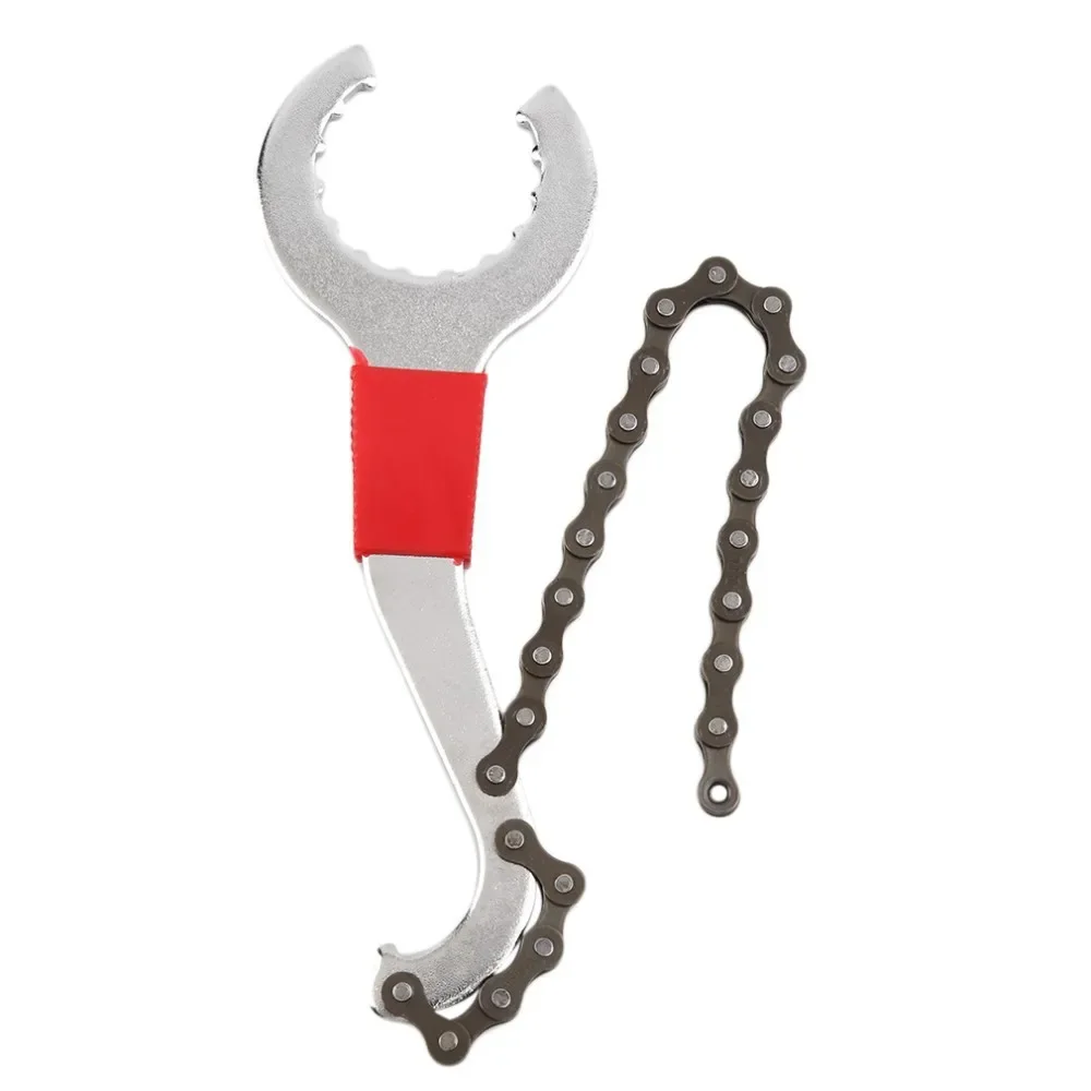 Bicycle Cassette Flywheel Removal Tool with Chain Whip Sprocket Wrench Bike Bottom Bracket Remover BB Spanner MTB Repair Tools