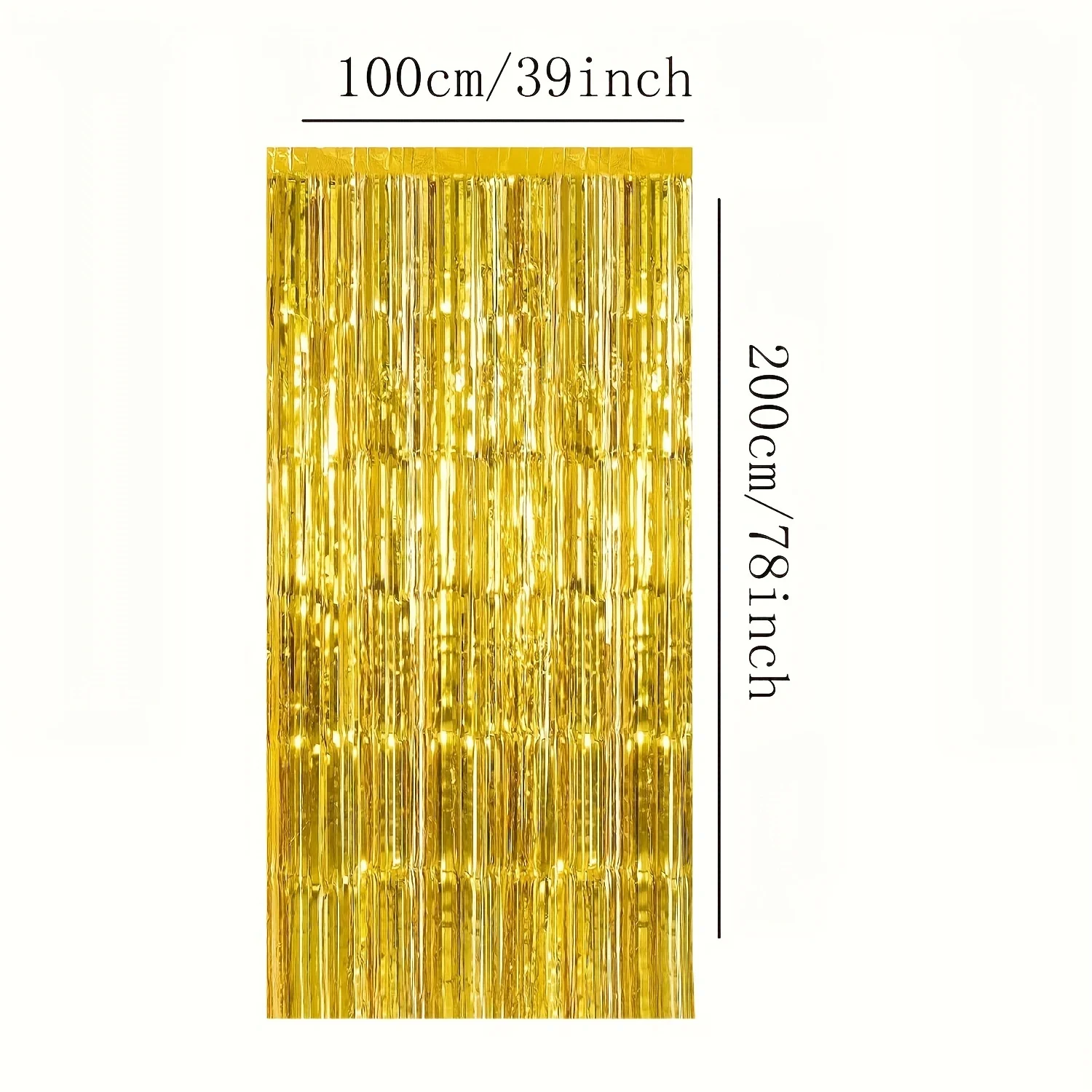 6pack Golden Tassel Background Decoration Set Metallic Foil Tassel Curtain Background Suitable for  important scene