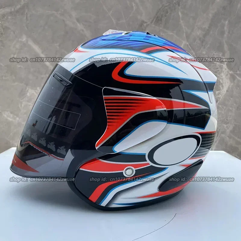 Ram3 Pedrosa GP Blue Half Helmet Men and Women Motorcycle Off-Road Summer Helmet Downhill Racing Mountain Cross Casco Capacete