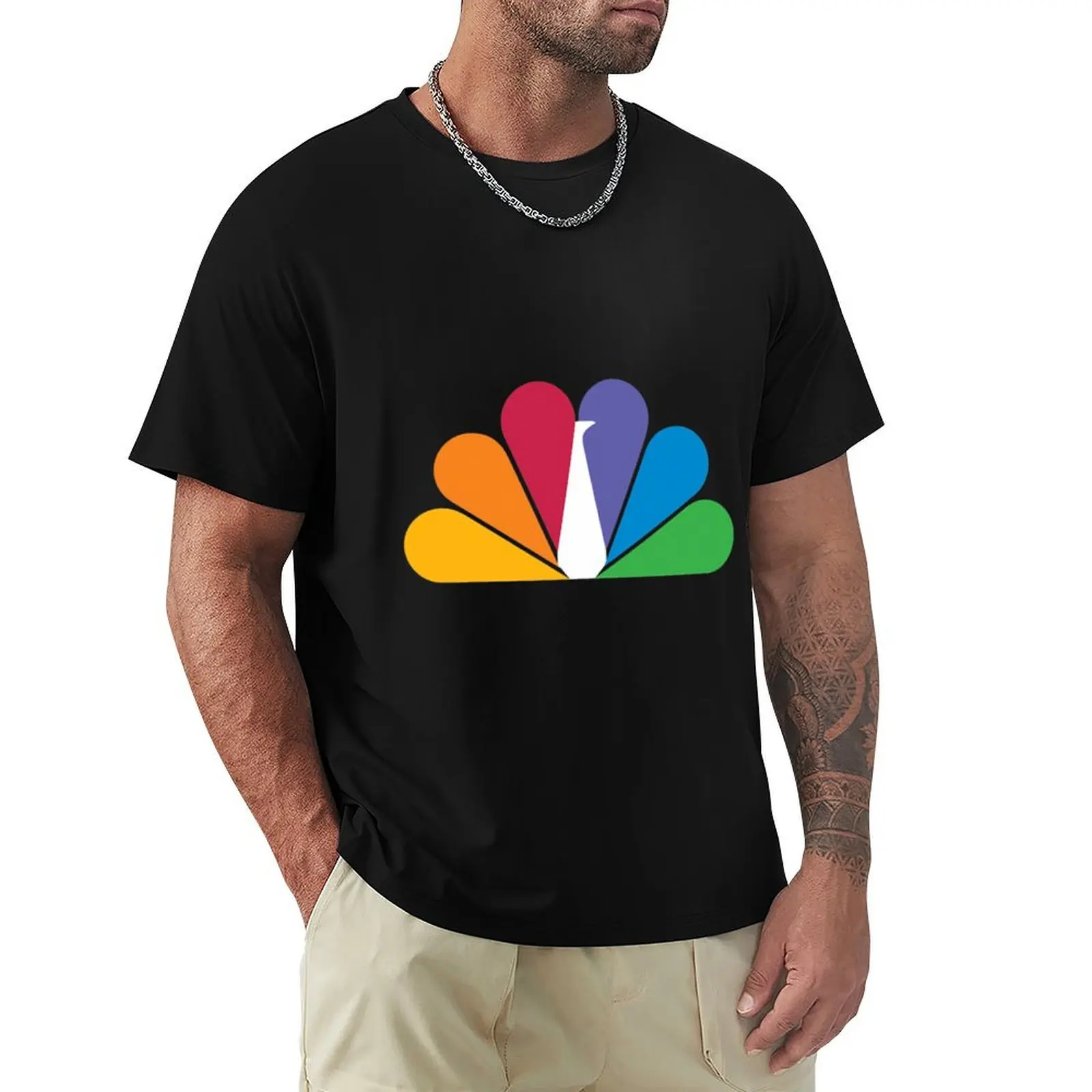 

NBC Peacock T-Shirt blue lock oversized t shirt animal prinfor boys clothes mens vintage t shirts