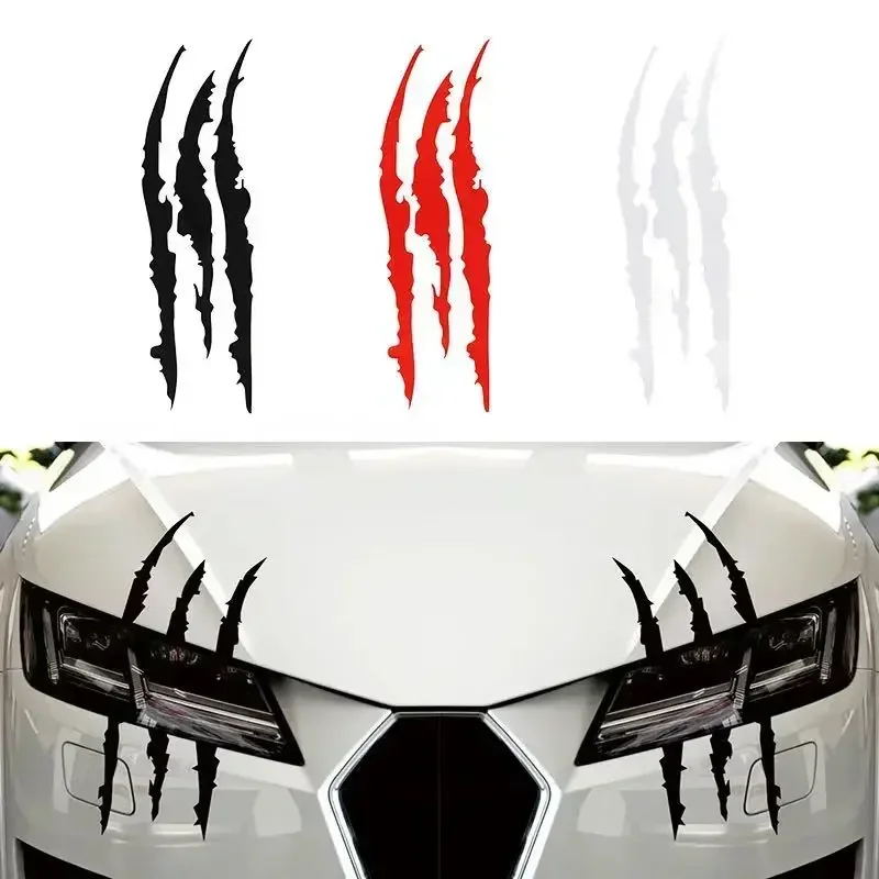 Car Ghost Claw Sticker Headlight Decorative Claw Car Ornaments Hood Decoration Light Eyebrow Sticker Personalized Accessories