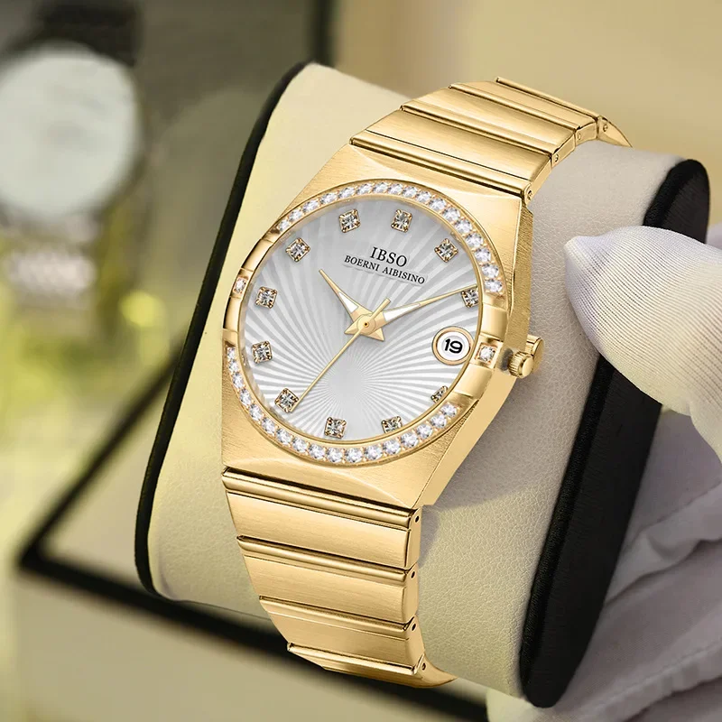 Women Quartz Watch Diamond Reloj Orologio with Roman Numerals Dial Luxury Gold Sliver Classic Simple New Clock Ladies Wristwatch