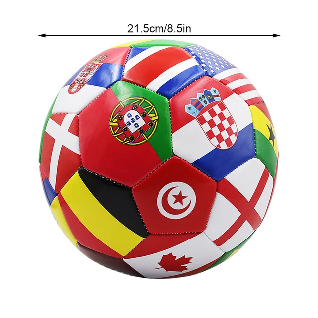 National Flag Printed Football Size 5 Official Match Soccer Ball PVC 2.7mm Thickened Team Training Ball for Outdoor Sports 6